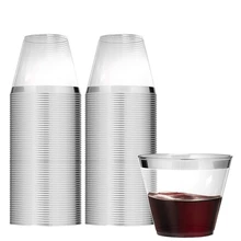 Горячая пластиковая прозрачная чашка 9 пластиковая чаша, унции Одноразовая чашка ПЭТ прозрачная пластиковая чашка для вечеринки кристально прозрачная пластиковая