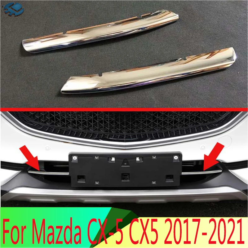 For Mazda CX-5 CX5 2017-2021 ABS Chrome Front Grille Accent Cover Lower Mesh Trim Molding Styling Bezel Garnish | Автомобили и