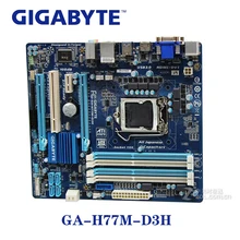 LGA 1155 H77 DDR3 Gigabyte GA-H77M-D3H Спецификация материнская плата USB3.0 32G настольная SATA III системная плата PCI-E X16 б/у