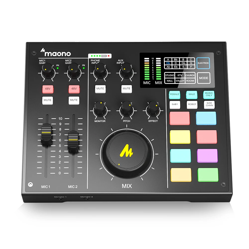 US $199.99 MAONOCASTER AM100 AllInOne Audio Interface Podcast Sound Card Digital Podcaster For Studio Recording Live Streaming Gaming