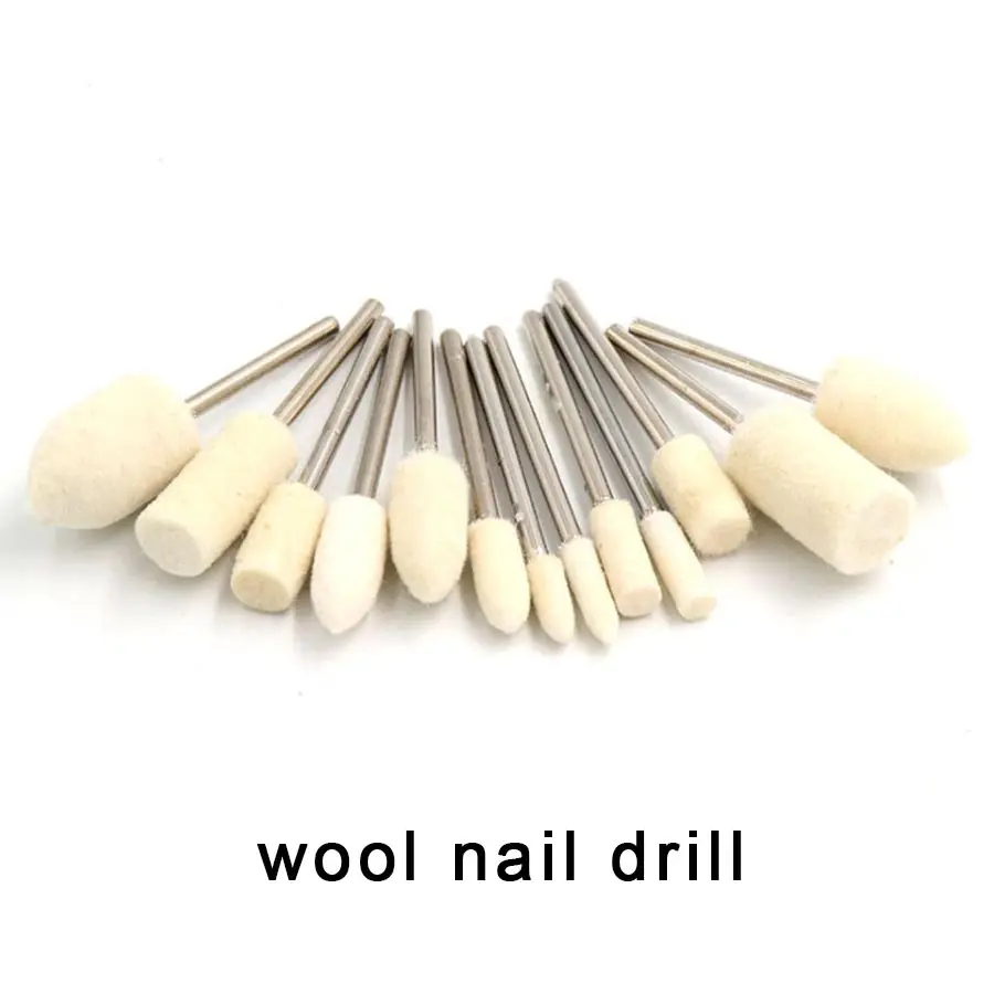 6 шт. Wools сверла для ногтей биты-аксессуары электрический алмазный инструмент для педикюра фрезы для фрезерного станка инструмент для маникюра ногтей