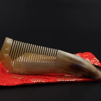 

massaging hair brush Combs Hairdressing Natural Anti Static Ox Buffalo Horn Massage Comb Hair Care Brush Hairbrush Gift Adult