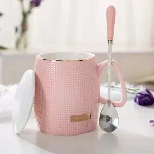 Чашка для завтрака керамическая ложка для девушек кофейная чашка креативная Простая Офисная Домашняя мужская кружка кофейная чашка стаканчики и кружки черепаха - Цвет: 400ML