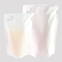 50pcs Milk Drink Nozzle Storage Bags And Free Gift Funnel Double-side White Spout Pouches Plastic Packaging Bags With Hang Hole 1