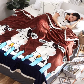

Light And Warm Blanket For Airplane And Picnic High Quality Cartoon Animal Print Fleece Blanket Throw Blanket For Beds Sofa CF
