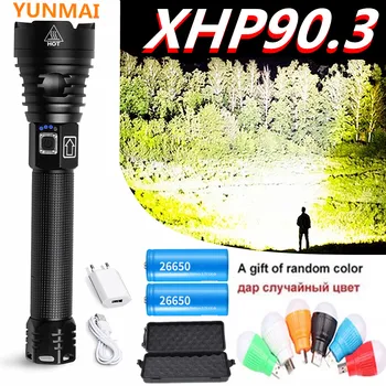 

Brightest Aliexpress11.11 XHP90.3 most powerful led flashlight 80000LM usb Zoom Tactical torch xhp70 Rechargeable 26650 battery