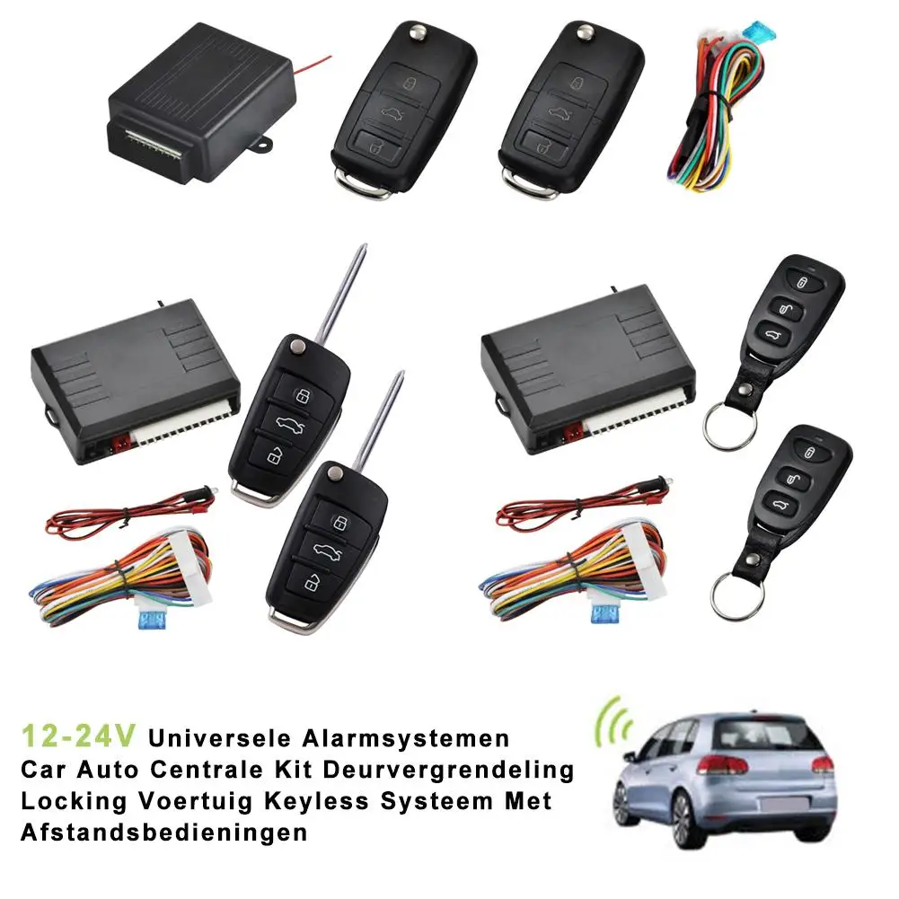  1Set 12/24V Universal Car Alarm System Automatic Central Kit Door Lock Vehicle Remote Control Syste