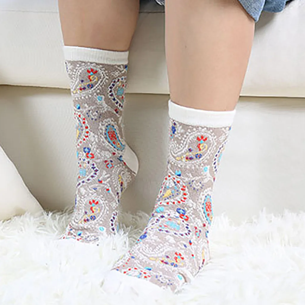 Индивидуальные хлопковые счастливые носки для женщин с тотем в этническом стиле, стильные забавные носки с перьями для женщин и мужчин,, skarpetki