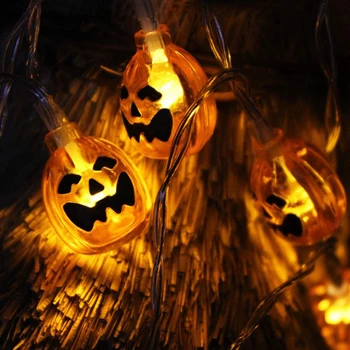 

10LED DIY Halloween Pumpkin Strip Light Battery Operated String Lamp Halloween Christmas Party Holiday 3D Pumpkin Party decor
