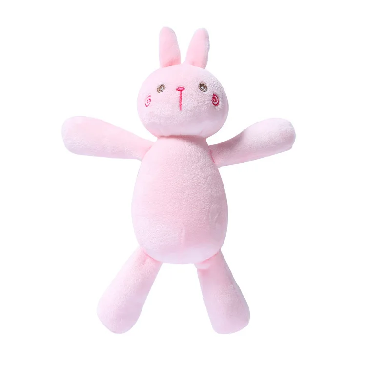 pink Успокаивающая плюшевая игрушка для сна для новорожденных, милая маленькая кукла-погремушка с кроликом - Цвет: pink