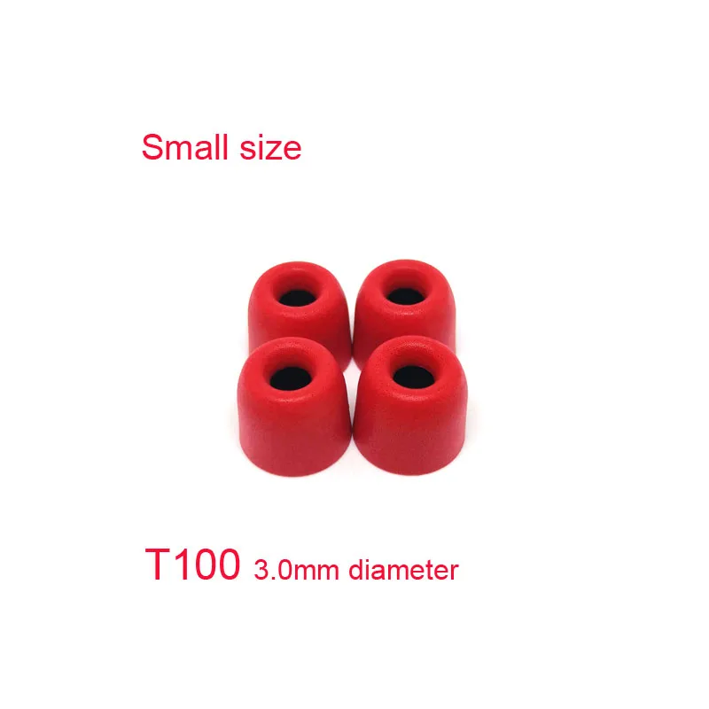 T100 S red 4pcs ANJIRUI T100 3,0 мм калибра амбушюры пены памяти ушные наконечники пена для гарнитуры губка T100(L M S) амбушюры для Shure se112 SE210 se215 - Цвет: T100 S red 4pcs