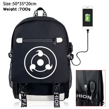 

Naruto Akatsuki Red Cloud Uchiha Sasuke Student Shoulder Backpack Rucksack Canvas Bag School Satchel Unisex Cosplay Gift