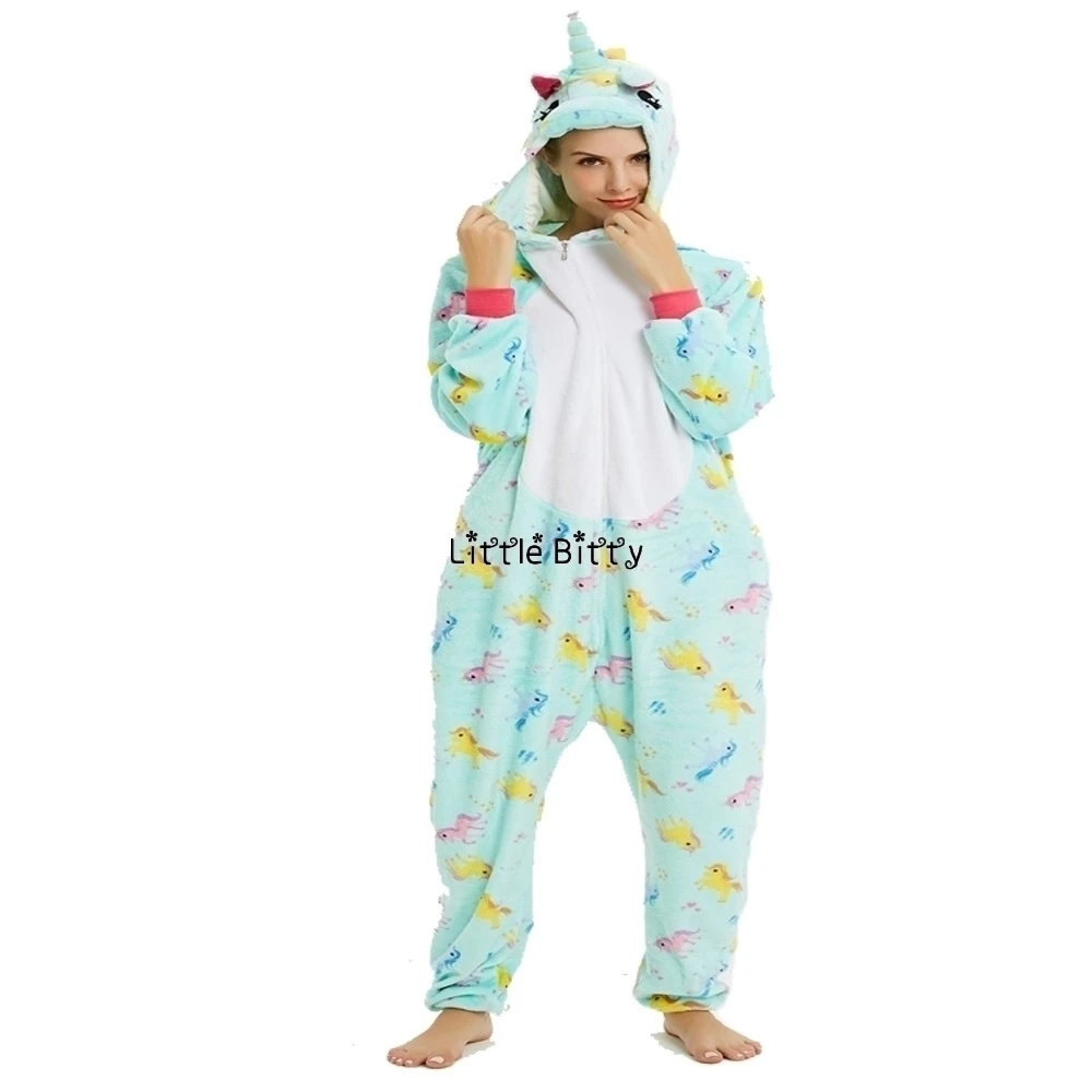 Для мужчин Kugrumi кролик животных мультфильм пижамы женщин Единорог Onesie взрослых фланелевые мягкие комбинезоны для детей - Цвет: LA08