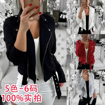 

Winter Short Jackets For Women Turn-down Collar Long Sleeve Outerwear Jacket Ladies Casual Coats