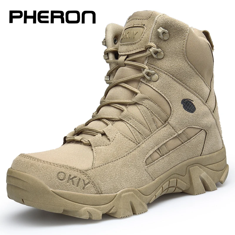 2021 Military Ankle Boots Men Outdoor Genuine Leather Tactical Combat Man Boots Army Hunting Work Boots For Men Shoes Casual Bot
