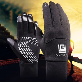 

Outdoor Sport Full Finger Gloves Polyester Touch Screen Waterproof Windproof Warm Gloves For Cycling Running