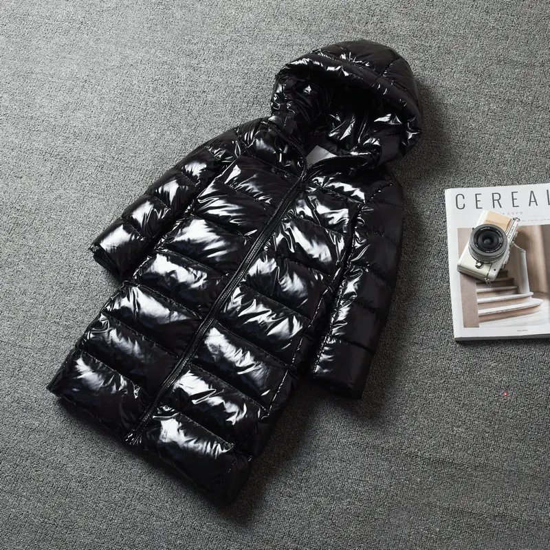 2-10 Years Children Baby Girl Snowsuit Coat Kids Parka Girl Winter Jacket Waterproof Warm Hooded Down Jacket For Boy Girls - Цвет: black no fur