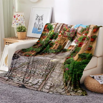 

Summer Beach Scenery Palm Trees Reef Blue Clouds Coral Fleece Fuzzy Blankets on Bed Throws Bedsheet for Kids Girls