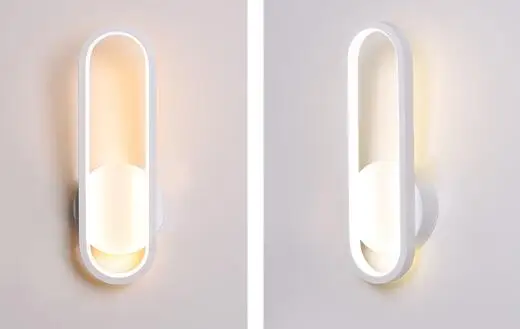 Креативный современный светодиодный настенный светильник для спальни, гостиной, кабинета, дома, деко, прикроватные настенные светильники, белый, черный - Цвет абажура: Style B White