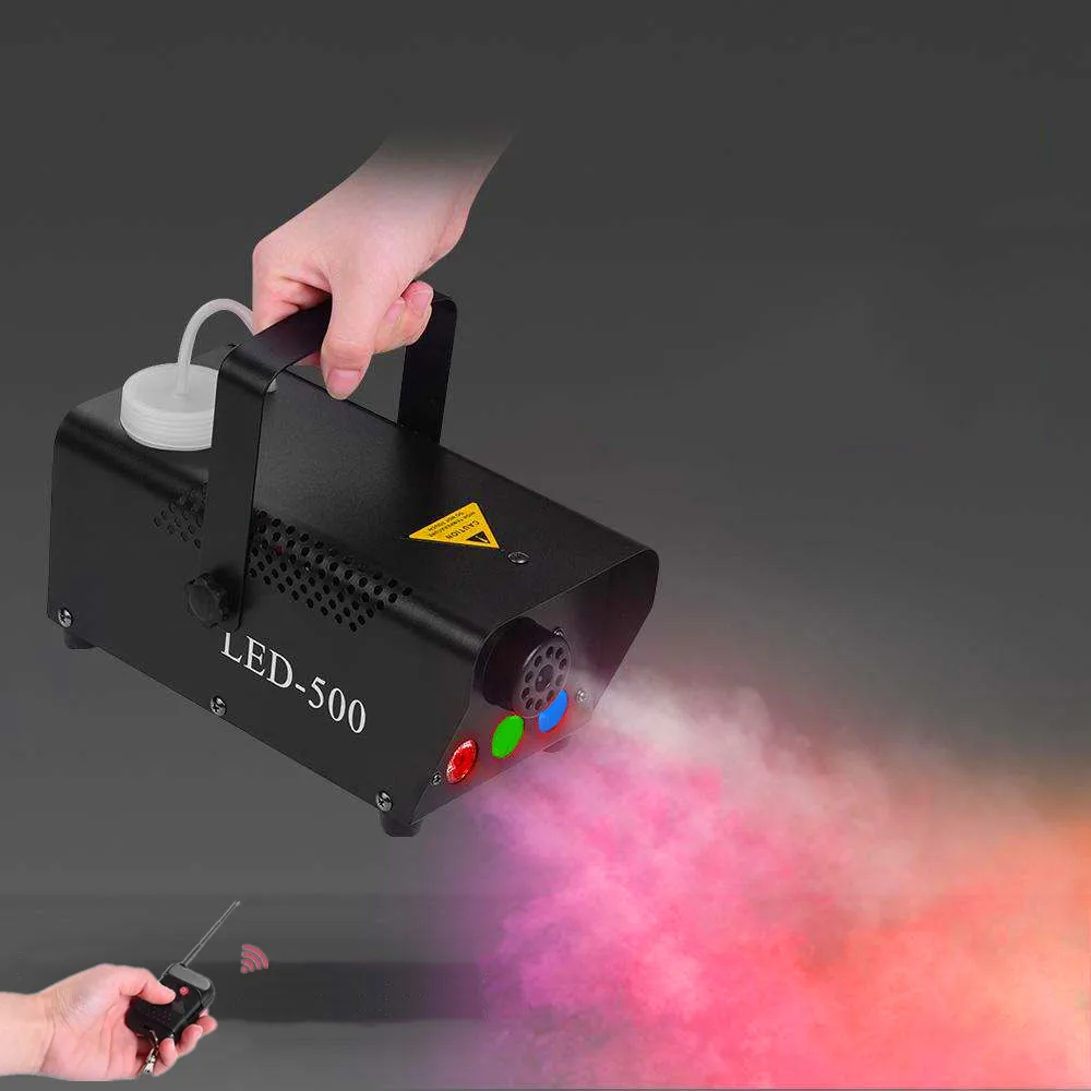 리모컨 오일 펌프 연기 기계, RGB LED 조명, 안개 기계, 파티 라이브 쇼 디스코 DJ 분위기 효과, 500W