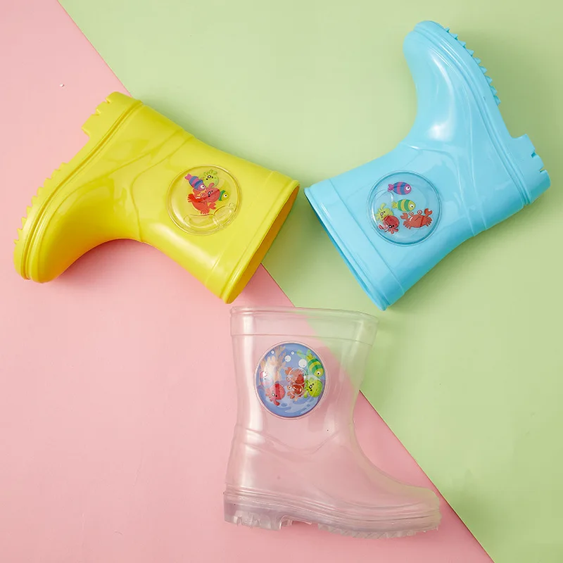 Детские резиновые сапоги для девочек и мальчиков, Детские прозрачные непромокаемые Нескользящие непромокаемые сапоги с героями мультфильмов, обувь для детей и школьников, Размер 23-30