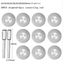 Ensemble de disques de coupe en diamant pour Dremel, Mini, abrasifs, avec mandrin, pour lame de scie rotative, outils électriques, 10 pièces