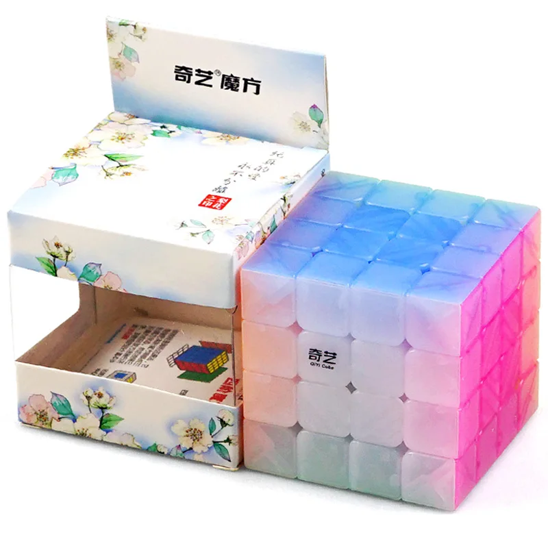 QiYi Jelly Cube 4x4x4 крутая скорость для магических шаров желе Головоломка Куб антистресс Neo Cubo Magico образование детей магнитные игрушки - Цвет: 4x4x4(6.2cm x 6.2cm)