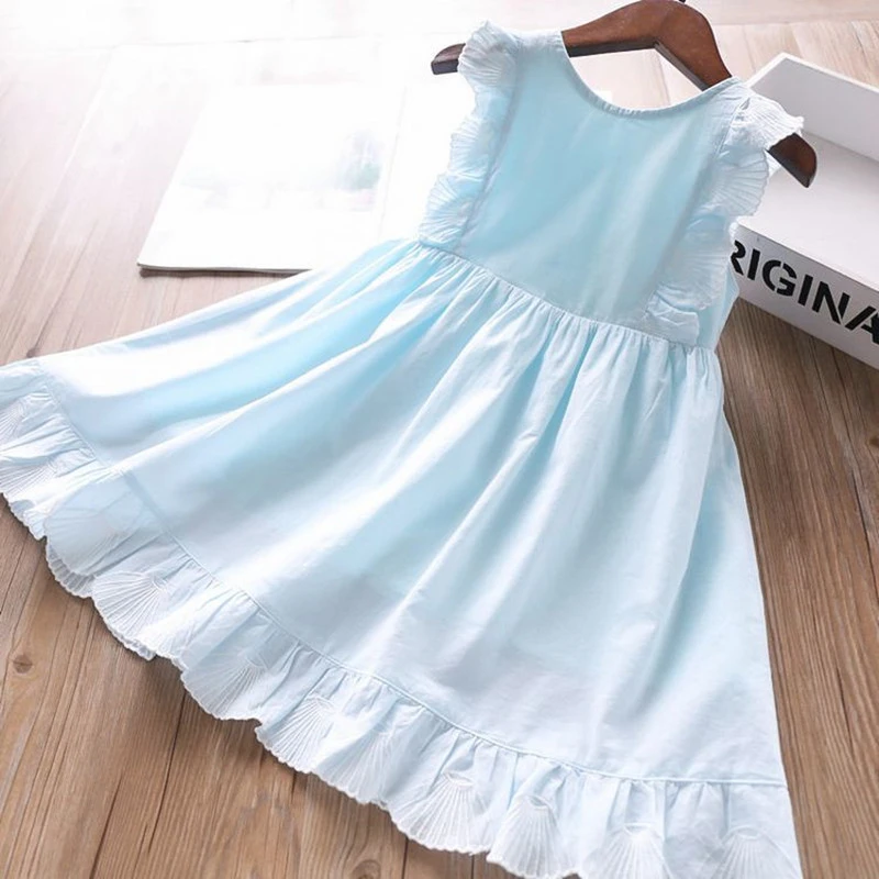 childrens plain cotton dresses