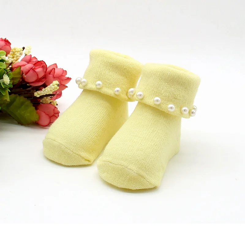 Newborn Baby Girl Cotton calcetines Kid Flower Print Knitted Ankle Lace Socks - Цвет: Y
