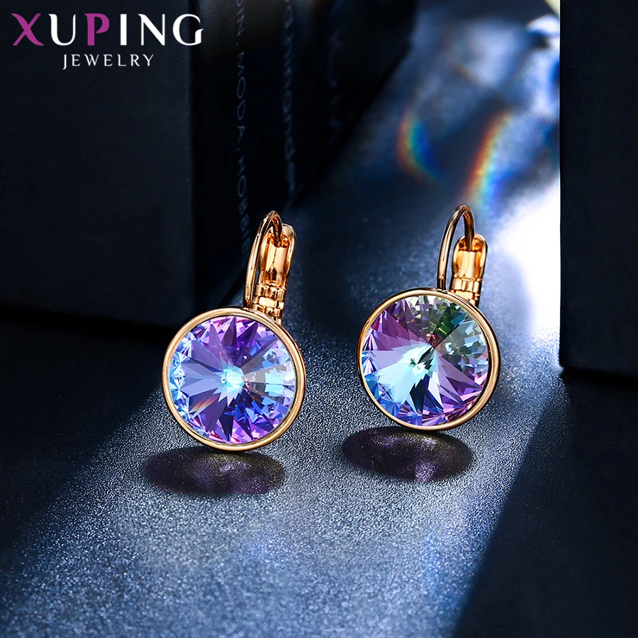 Xuping серьги-кольца Популярные кристаллы от Swarovski Европейский стиль ювелирные изделия Подарок на годовщину для женщин модные M100-20649