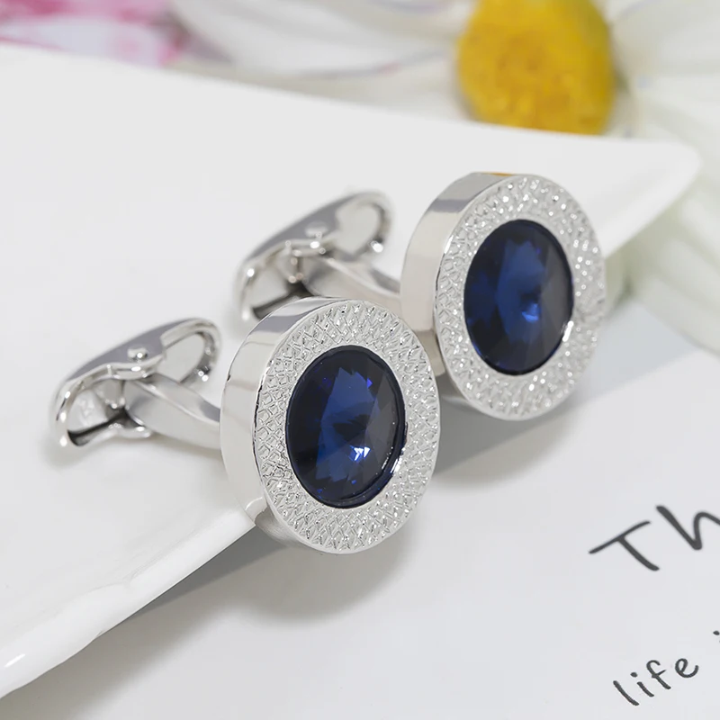 Blau Grün Kristall Kegel Manschettenknöpfe Männer Klassische Marke Prismatische Manschette Taste Designer Hohe Qualität männer Hemd Kegel Manschettenknöpfe – Detail 9