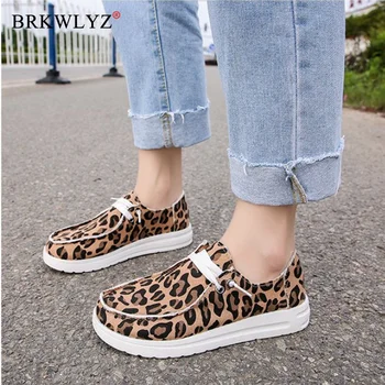 

BLWBYL Casual Shoes Lace Up Canvas Loafers Summer Soft Breathable Shoes Student Girl Lightweight Ladies Sneakers Plus Size