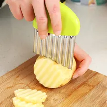 Гофрированный резак для картофеля фри из нержавеющей стали для резки картофеля измельчитель овощей приспособление для нарезки овощей прочные кухонные приспособления для резки