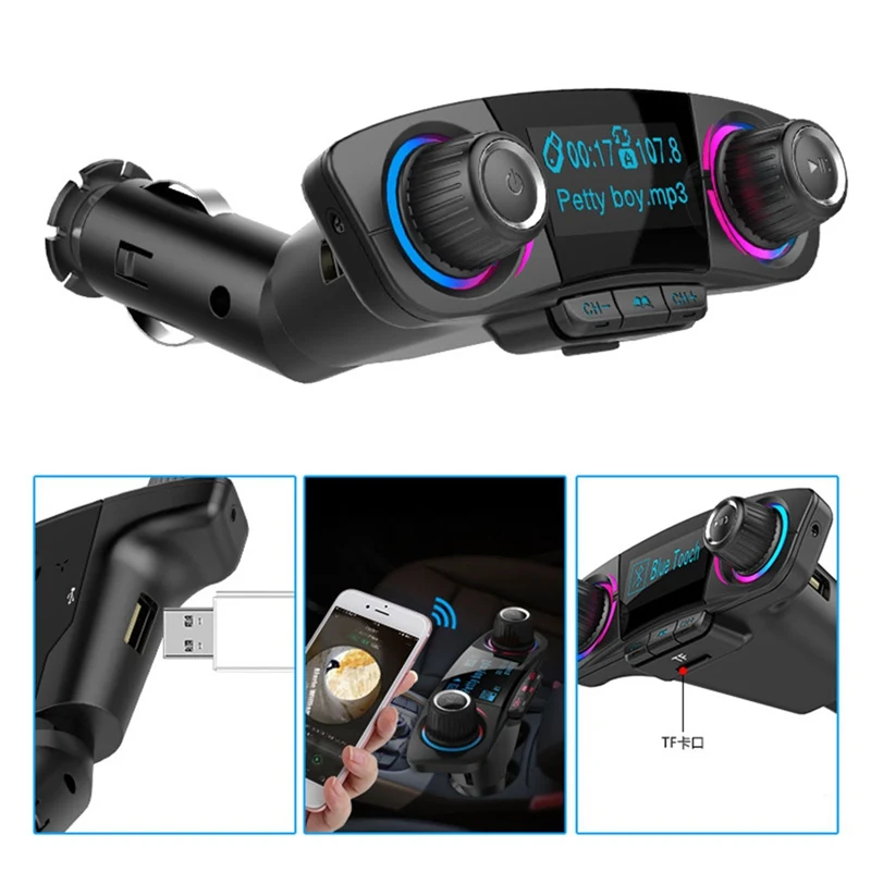 Bluetooth FM передатчик модулятор Handsfree автомобильный комплект TF USB музыка AUX аудио MP3 плеер автомобильные электронные аксессуары