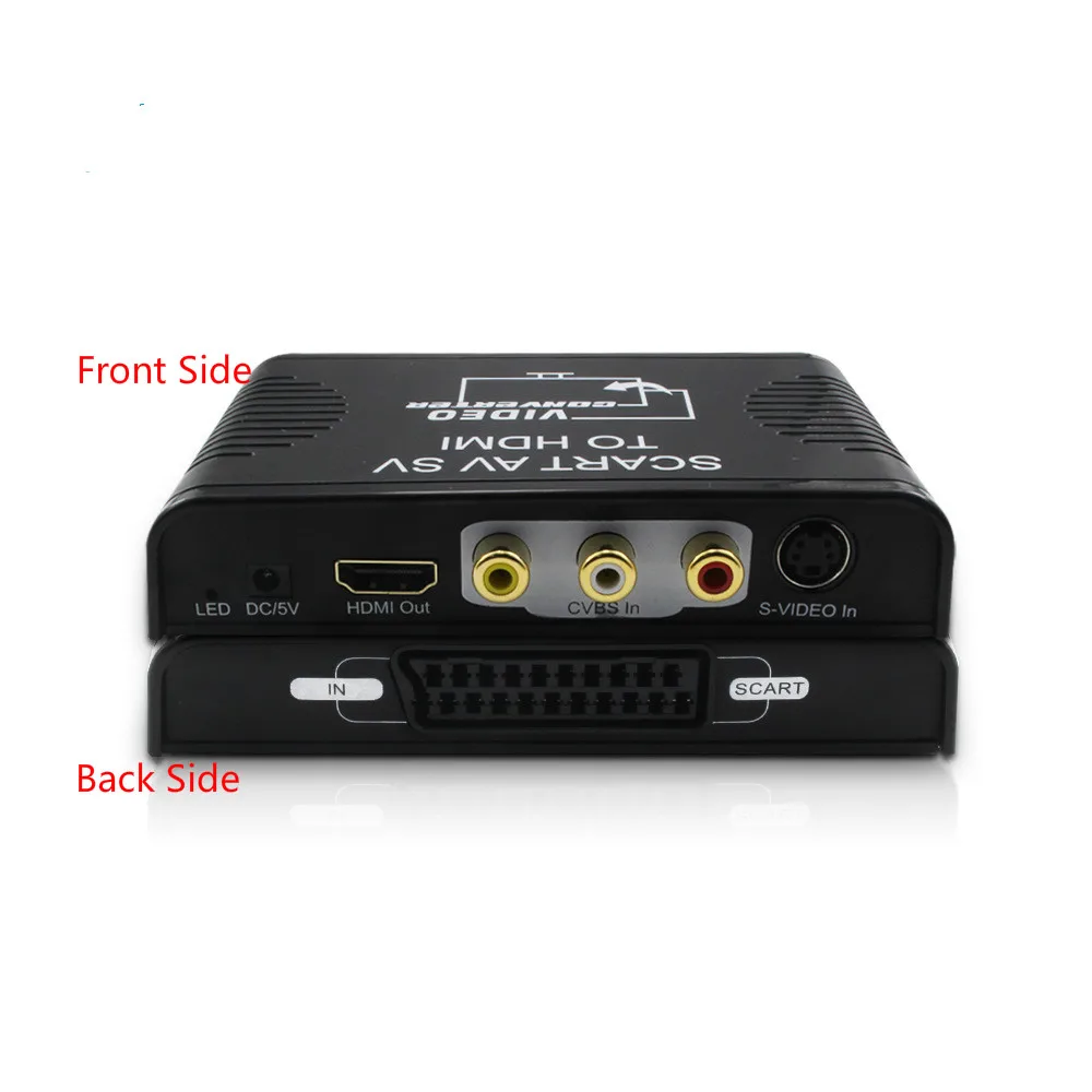 AV CVBS RCA из scart в HDMI конвертер адаптер 3-в-1 преобразования Svideo+ композитный видео+ из scart в hdmi 1080P выход для stb DVD плеер HDTV