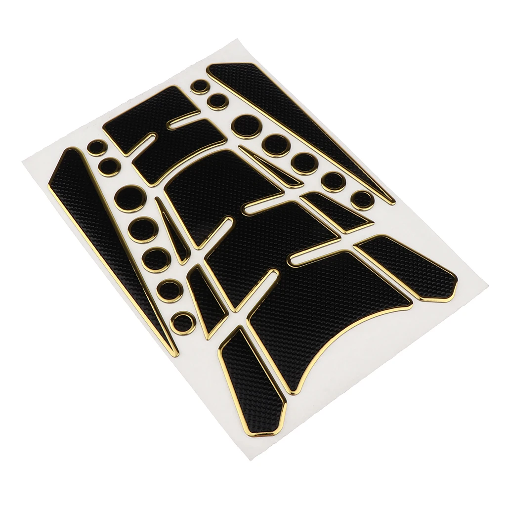 3D Carbon Fiber Look Motorcycle Sport Tank Gas Protector Pad Sticker Universal Fit