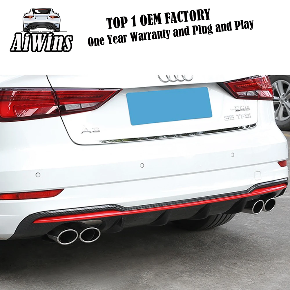 Aiwins автомобильный Стайлинг для Audi A3 S3 автомобильный передний дефлектор спойлер сплиттер диффузор бампер кузов лопаты углеродное волокно