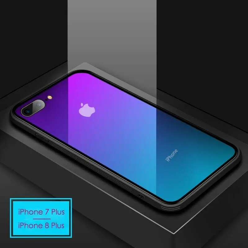 

Tempered Glass Back Shockproof Hybrid Phone Case Cover For iPhone X 10 7 8 6 6s Plus Silicone Bumper Raised Edges Fitted Case