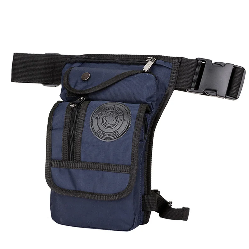 Blue Waist pack Мужская нейлоновая Водонепроницаемая поясная сумка, износостойкая сумка для ног, пояс для бедер, Военная Тактическая Сумка для езды на мотоцикле, сумки через плечо - Цвет: Blue Waist pack