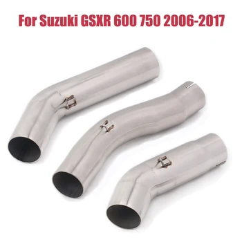 For Suzuki GSXR 600 750 K6-K17 2006-2017 Motorcycle Middle Connect Link Pipe Slip on 51mm Exhaust Muffler Pipe