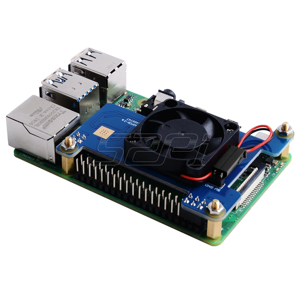 52Pi Raspberry Pi PoE HAT модуль питания через Ethernet плата расширения с охлаждающим вентилятором 30x30x7 мм для Raspberry Pi 4B/3B