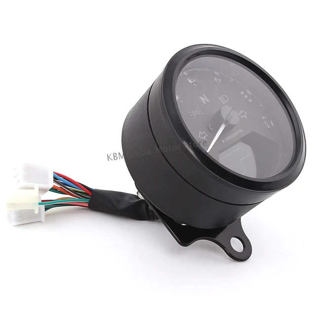 Motorcycle LCD Digital Speedometer Tachometer RPM Gauge Fuel Meter With  Bracket