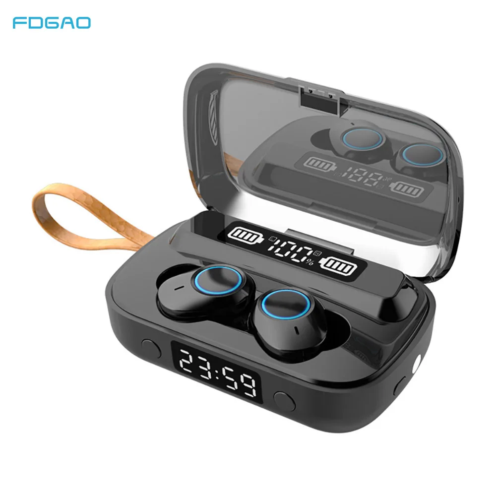 FDGAO TWS Bluetooth Earphone Wireless Headphone Stereo Headset Sport In ear Earbuds Microphone With Charging Box For Smartphone