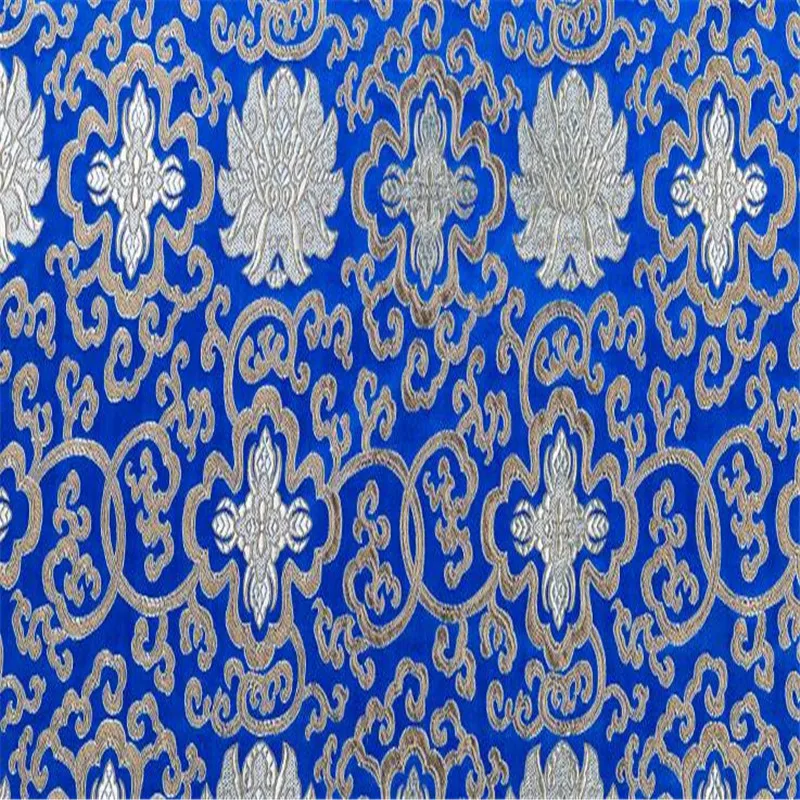 4 blue Жаккардовая полиэфирная ткань,, модный дизайн, парчовая ткань для изготовления платьев для женщин - Цвет: 4 blue