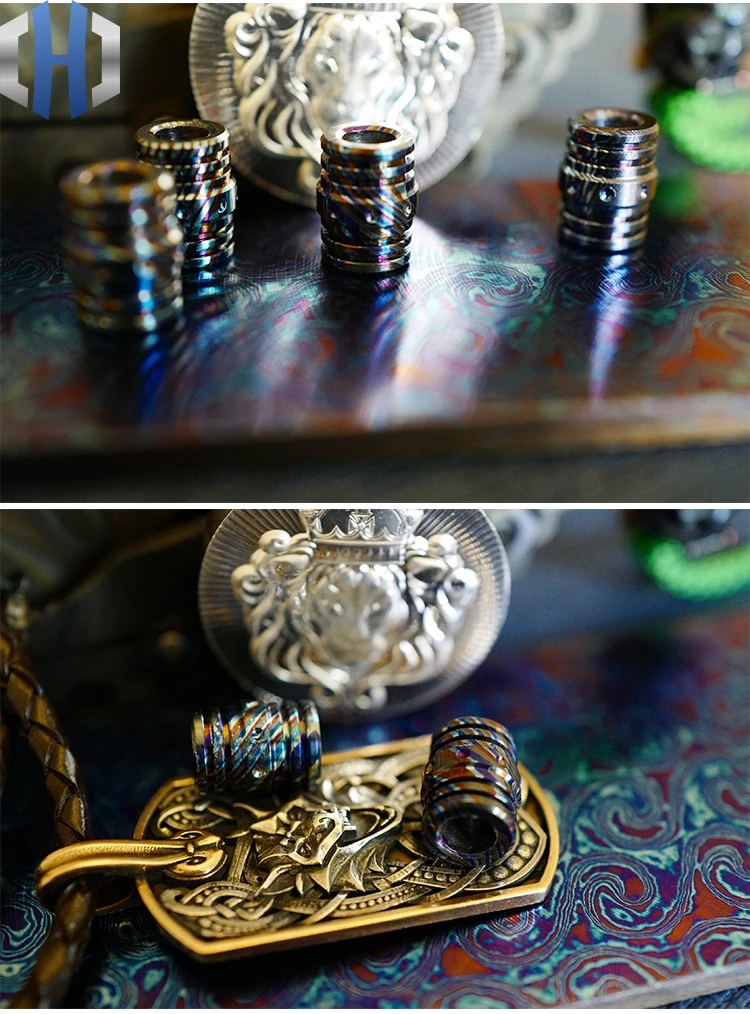 Титановый дамасский нож кулон DIY EDC нож персональный ретро кулон