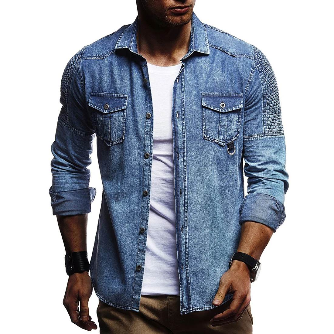 UEFEZO Slim Fit Для мужчин джинсовая куртка Курточка бомбер высокое качество Ковбой s