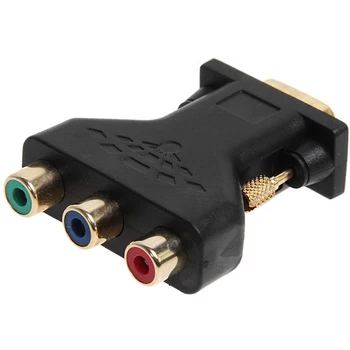 

Connector Cable Professional VGA To 3 Audio Easy Use Durable Plug And Play Video Home Converter Component Gold Plated