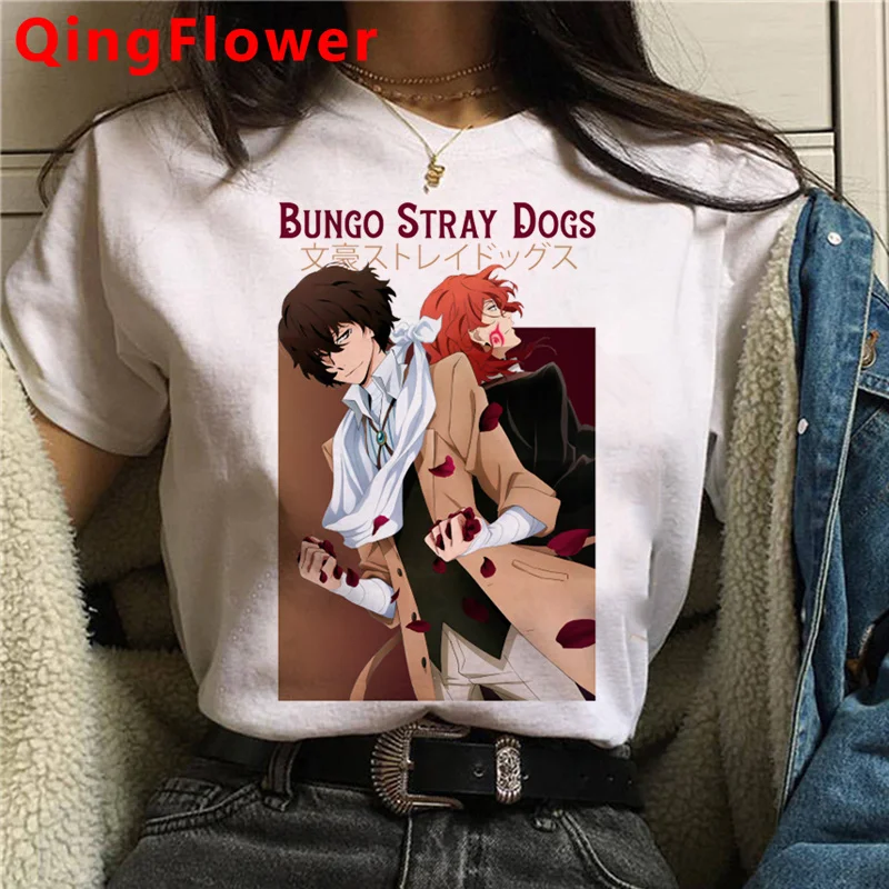 Bungou Stray Dogs t shirt top tees women harajuku kawaii streetwear ulzzang couple  kawaii summer top t shirt harajuku couple t shirt