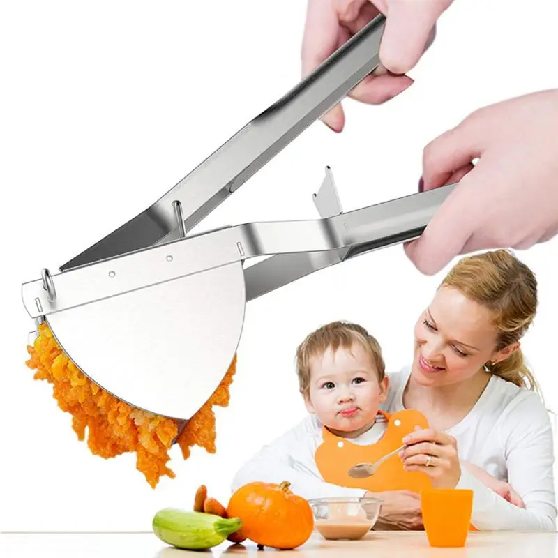 

Stainless Steel Potato Rice Masher Heavy Baby Food Masher Kitchen Fruit Vegetable Puree Juicer Maker Kitchen Accessories
