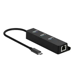 3-Порты и разъёмы USB 3,0 Алюминий сплав кейса + АБС-пластик крышки ноутбука адаптер концентратор с Gigabit Ethernet сеть передачи данных Порты и